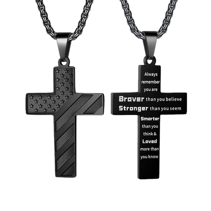 Wholesale Cross necklace stainless steel chain pendant