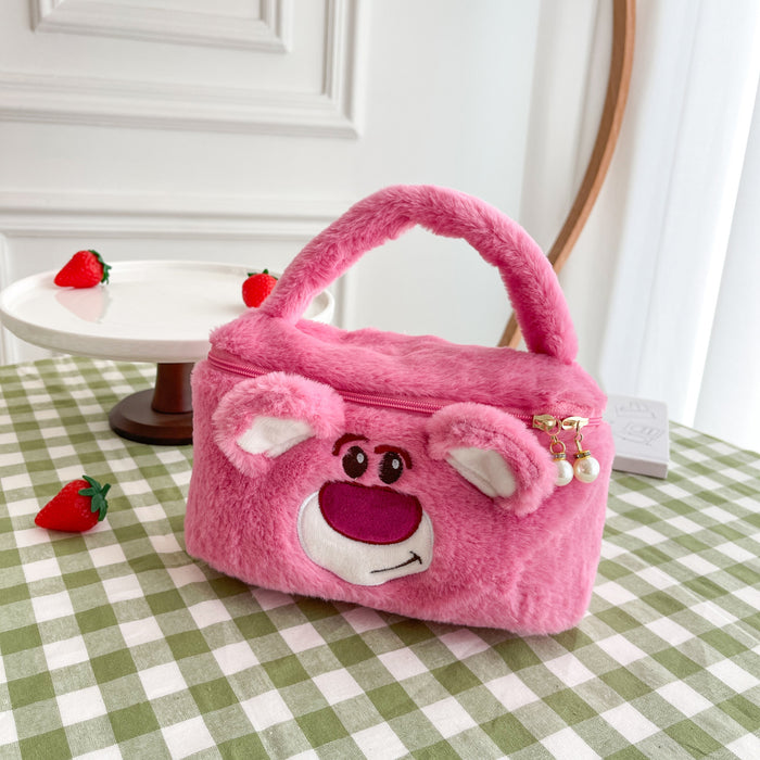 Wholesale Plush Cartoon Cosmetic Bag Travel Makeup Pouch for Students