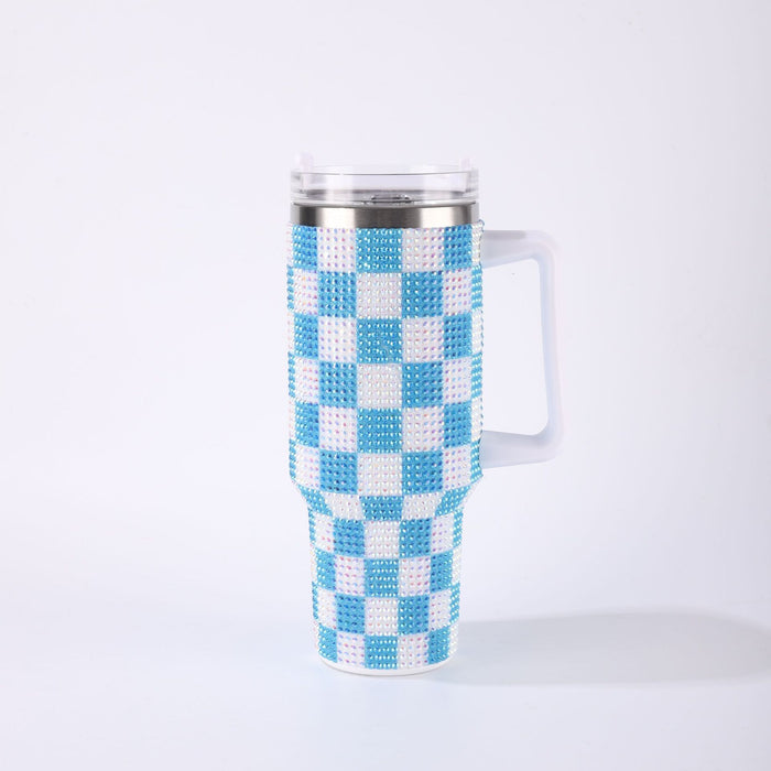 Wholesale Checkerboard Rhinestone 40oz Insulated Tumbler Stainless Steel