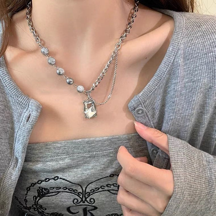 Wholesale Irregular Brooch Moonstone ing Necklace Clavicle Chain