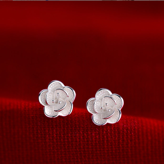 Wholesale Stylish Small Exquisite Camellia Earrings JDC-ES-XDN010