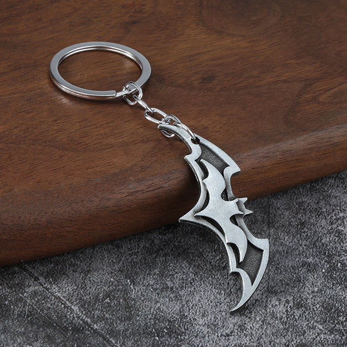 Wholesale Stylish Bat Shaped Movie Themed Keychain Zinc Alloy Black Pendant Gift Car Key Accessory  Party Favor