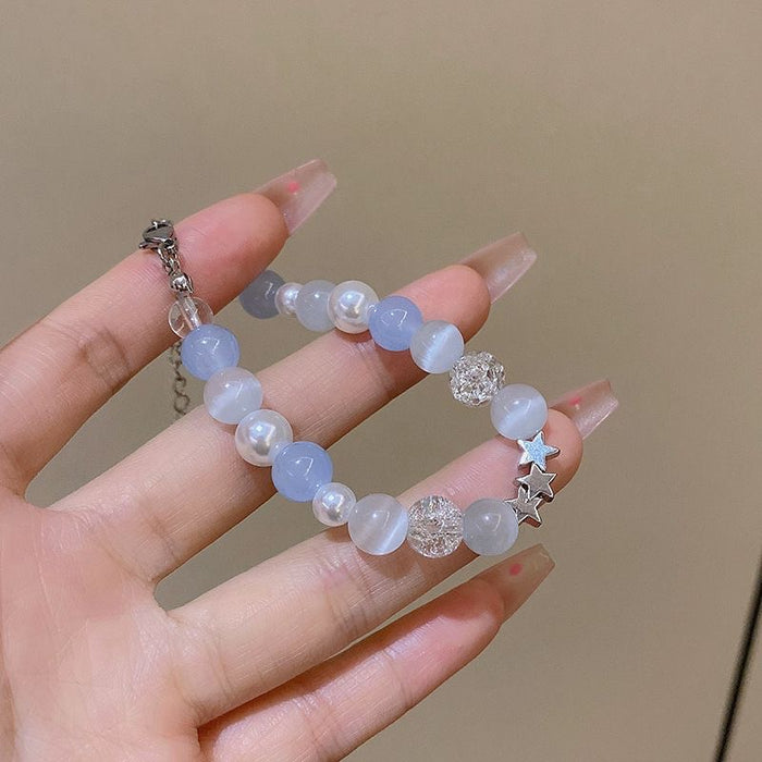 Wholesale Blue bead bracelet design, niche high-end bracelet new style