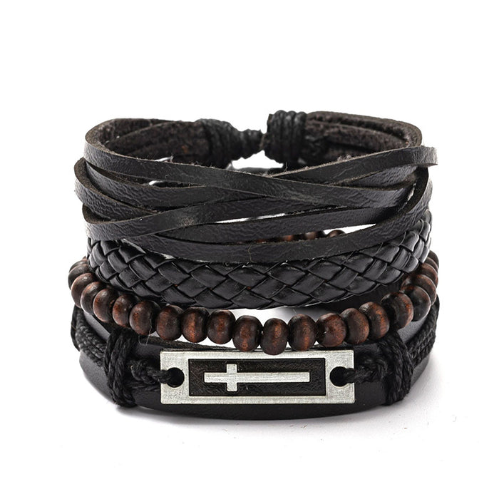 Wholesale Vintage Men's Bracelet Multilayer Alloy Leather Bracelet JDC-BT-XH021