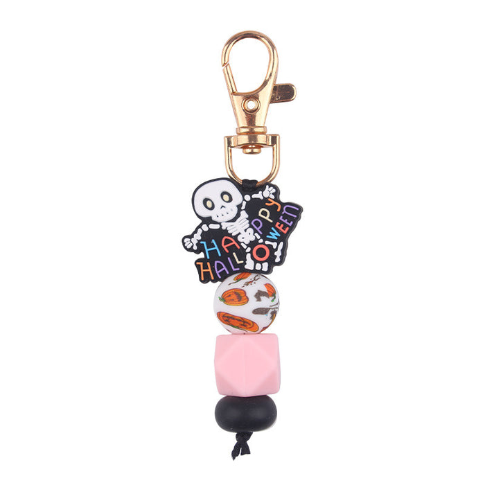 Wholesale Halloween Silicone Bead Keychain JDC-KC-GuangTian038