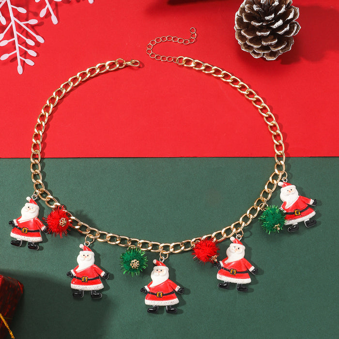 Wholesale Christmas Cartoon Alloy Tree Bell Necklace JDC-NE-JunJie002