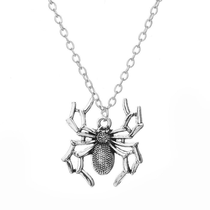 Wholesale flat spider necklace  three-dimensional spider men's necklace