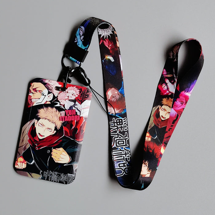 Wholesale 10pcs Anime Bus Card Holder Hard Mobile Phone Lanyard Keychain