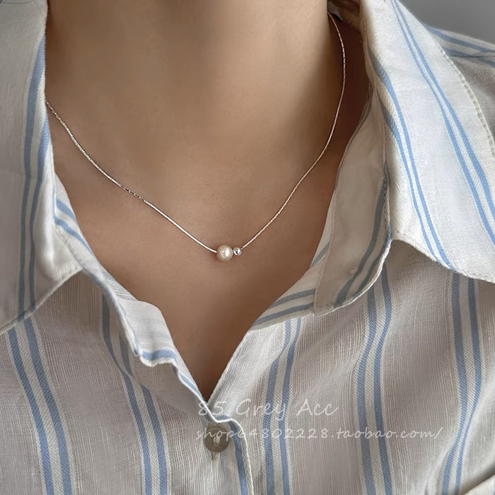 Wholesale Pearl Necklace Women's New Cyber Celebrity Clavicle Chain Elegant Jewelry