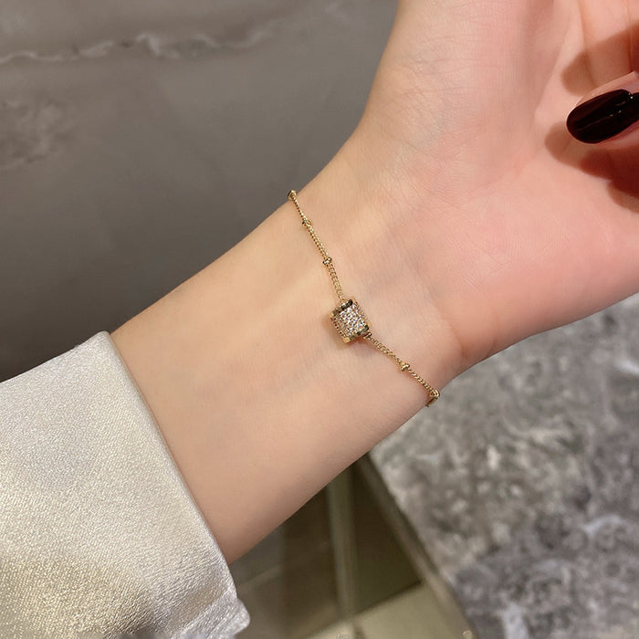 Wholesale Exquisite full diamond small waist bracelet with high-end and niche design, light luxury bracelet