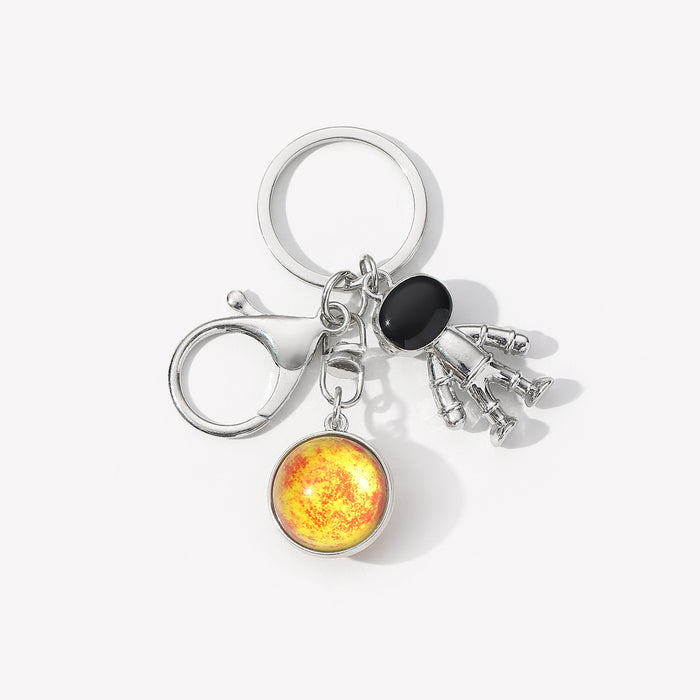 Wholesale Nine Planets Moon Astronaut Alloy Keychain JDC-KC-HuiWen014