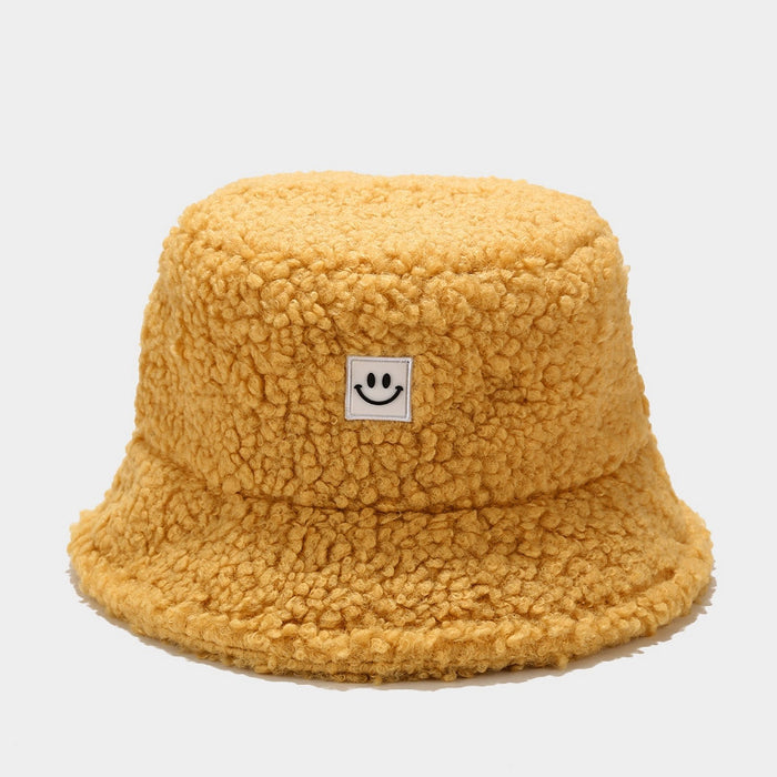 Wholesale Smiley face pattern warm winter bucket hat