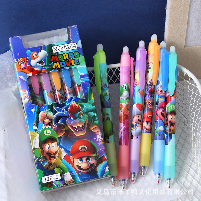 Wholesale 12pcs Stylish Erasable Blue Ink Click Gel Pens 0 5Mm For Students School Stationery