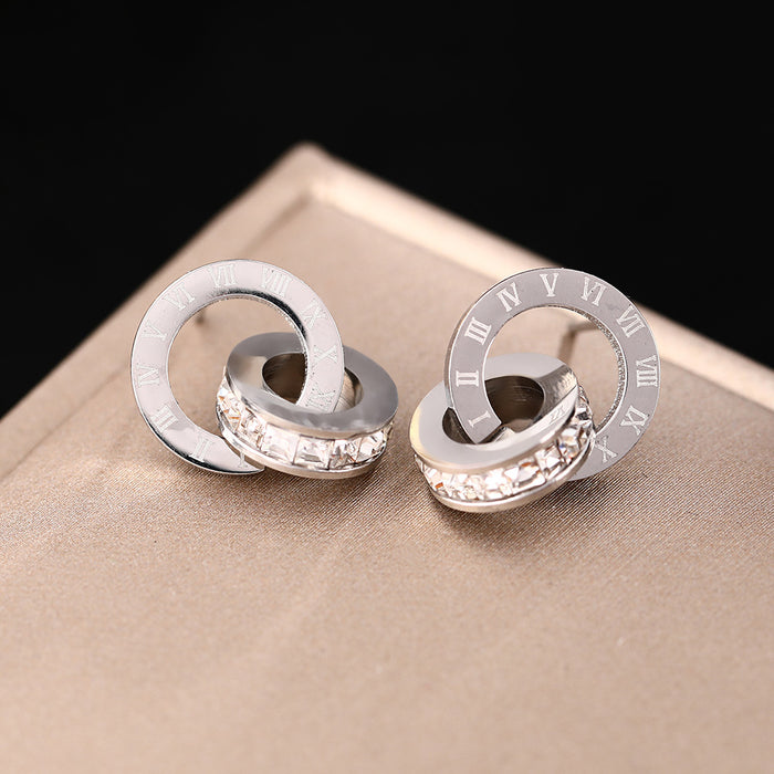 Wholesale Titanium Steel Earrings JDC-ES-YinY001