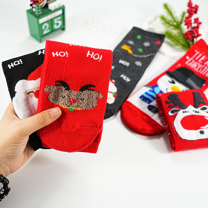 Wholesale 10pcs Cartoon Christmas Polyester Middle Tube Socks JDC-SK-Xinh023