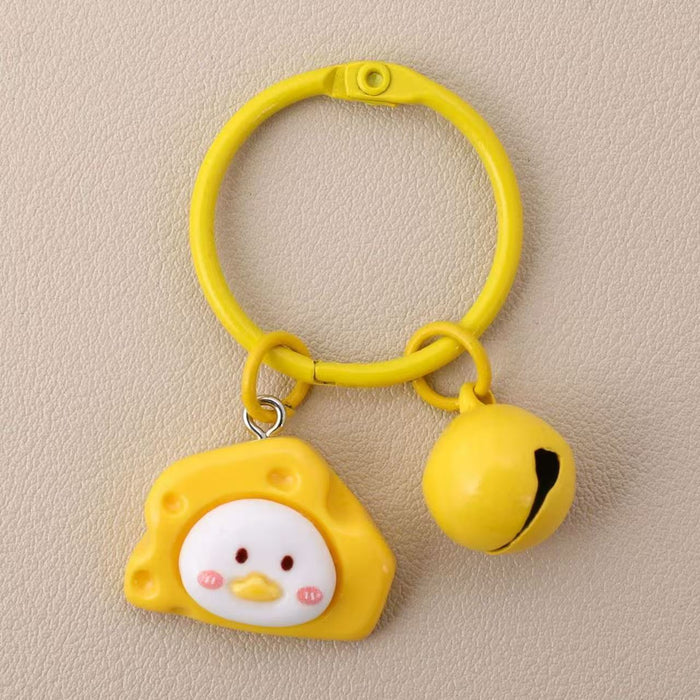Wholesale Resin Cartoon Bunny Cheese Keychain Pendant Cute Backpack Charm For Students Birthday Gift