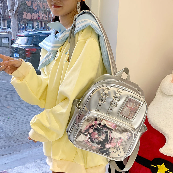 Wholesale Transparent large-capacity backpack with PU shoulder straps