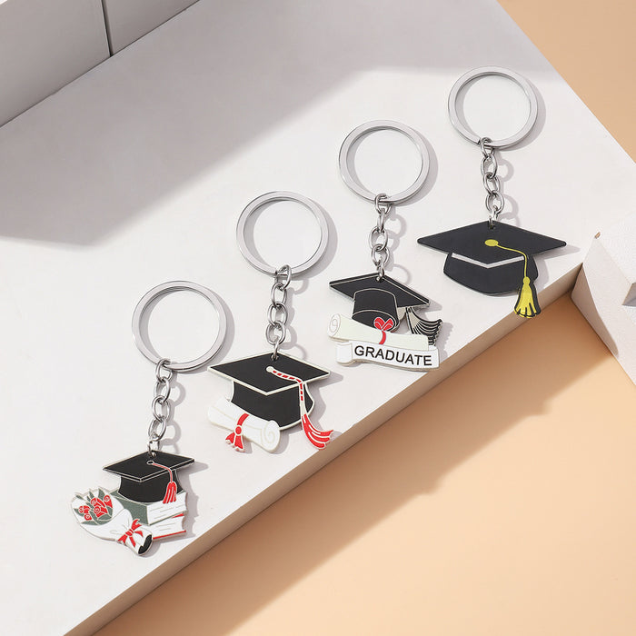 Wholesale Acrylic Graduation Season PhD Cap Keychain JDC-KC-RongRui015