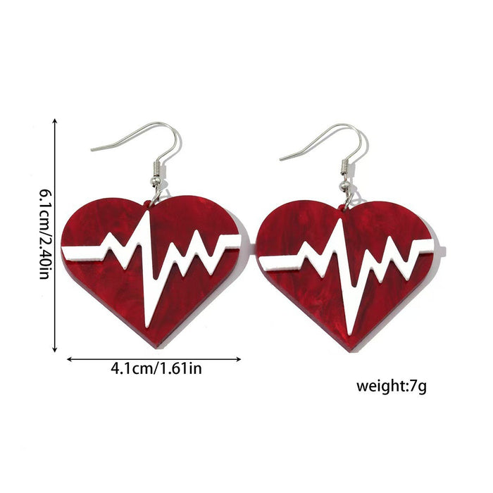 Wholesale Acrylic Heart Envelope 2D Earrings Valentine' s Day Fashion Accessory MOQ≥2