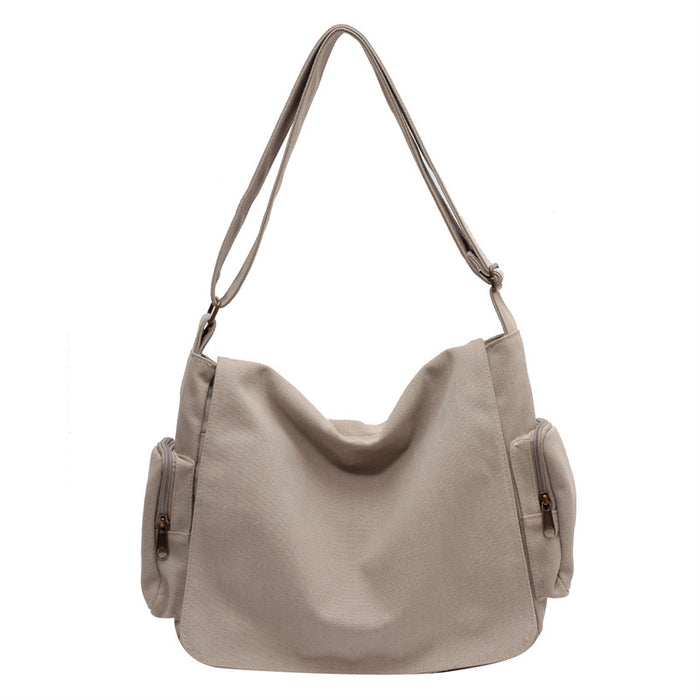 Wholesale Canvas Simple Tote Bag for Women Fashion Shoulder Crossbody Bag