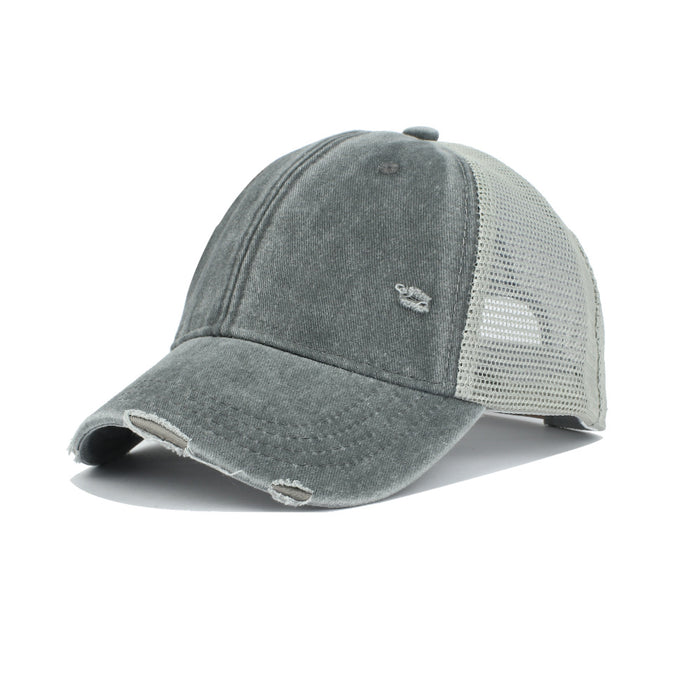 Wholesale Cotton Washed Baseball Cap Soft Top Mesh Cap JDC-FH-RongZ007