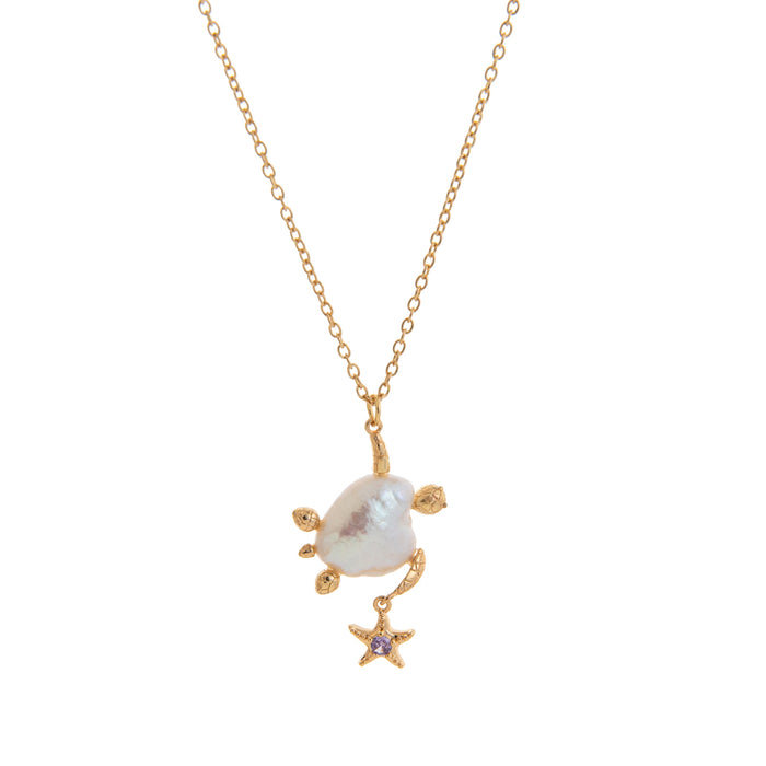 Wholesale Marine Series Pendant Cute Crab Jellyfish Goldfish Pendant Necklace Plated with 18K Gold