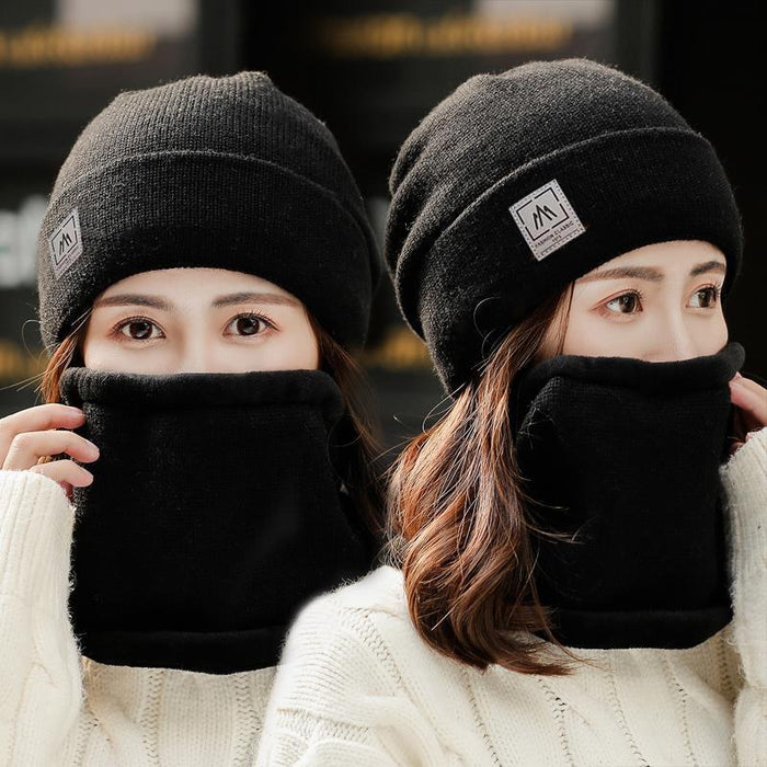 Wholesale Hat Women's Winter Leisure Cycling Warm Fleece-lined Thickened Cold-proof Ear Protector Women's Neck Wool Cap Autumn and Winter