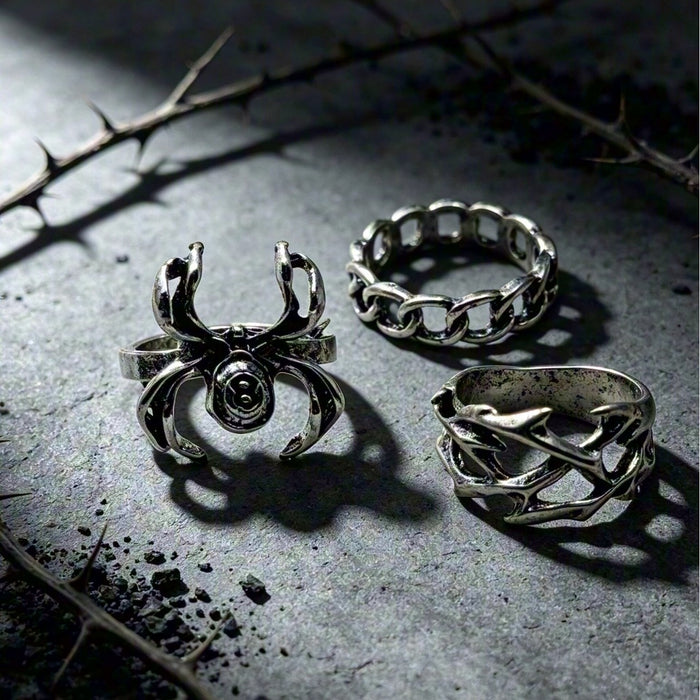Wholesale  Skull  Ring Set Vintage Hip Hop Punk Style Men S Jewelry Accessory