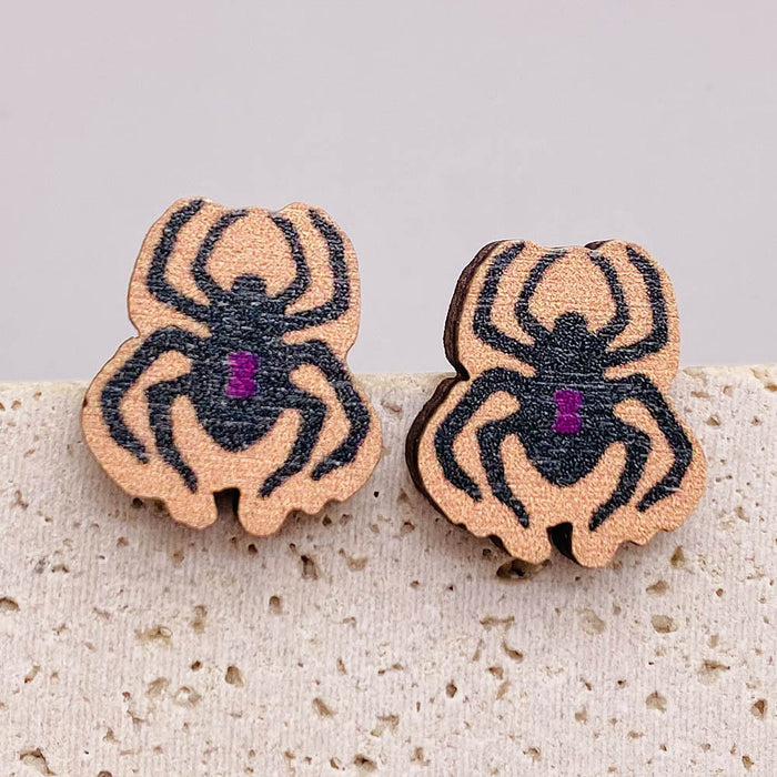 Wholesale  Earrings Horror Pumpkin Ghost Bat Wooden Earrings