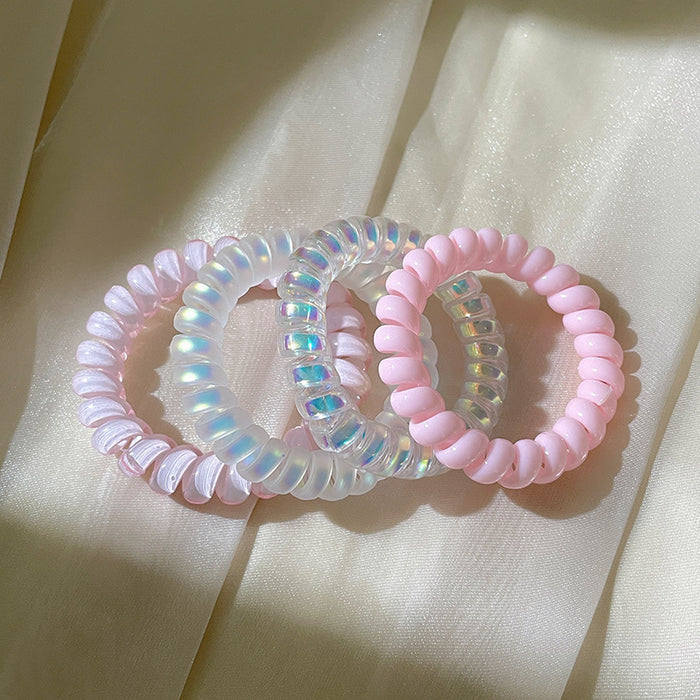 Wholesale Summer Gradual Color Telephone Line Hair Rope Girl's Hair Rope High Elastic Ball Hair Band Rubber Band Headwear