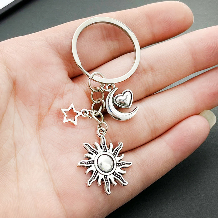 Wholesale Sun Moon Heart Star Zinc Alloy Keychain JDC-KC-LuNeng014