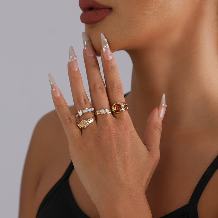 Wholesale Metal diamond-studded ring
