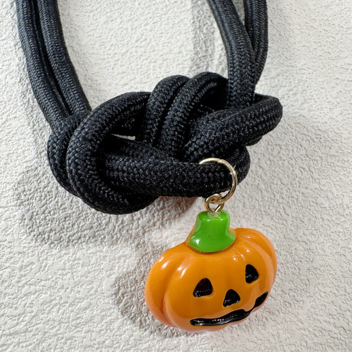 Wholesale Halloween Pumpkin Ghost Braided Cloth Necklace Creative Funny Trendy Jewelry Accessory MOQ≥5