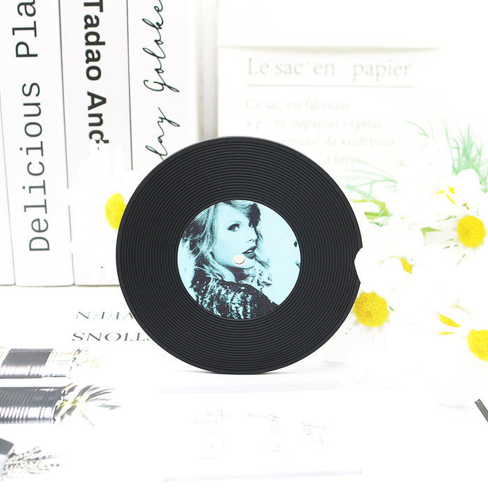 Wholesale Black Rubber CD Silicone Coasters JDC-KC-Gaopu002