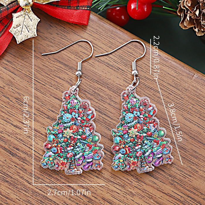 Wholesale Christmas gift box,  candies,  colorful lights,  Christmas tree acrylic earrings