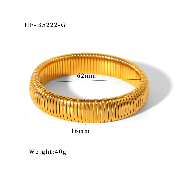 Wholesale Wide Edge Stainless Steel Elastic Bracelet JDC-BT-ChengBing003