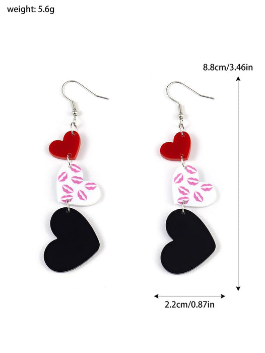 Wholesale Acrylic Heart Envelope 2D Earrings Valentine' s Day Fashion Accessory MOQ≥2