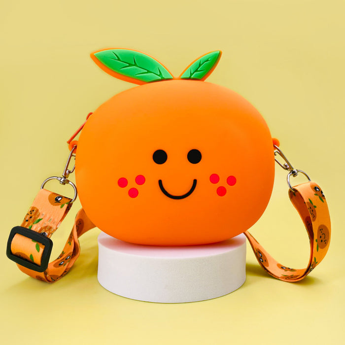 Wholesale Christmas  Orange Expression Bag Children's Silicone Bag  Coin Purse
