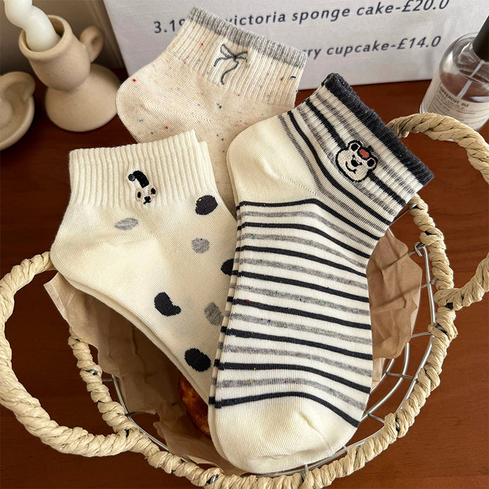 Wholesale New socks, boat socks, low cut, sweat absorbing, striped, thin, cute short tube socks