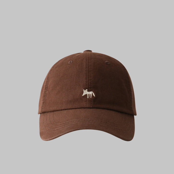 Wholesale Small Fox Embroidered Baseball Cap Sun Protection Visor Hat, Soft Top Large Hat