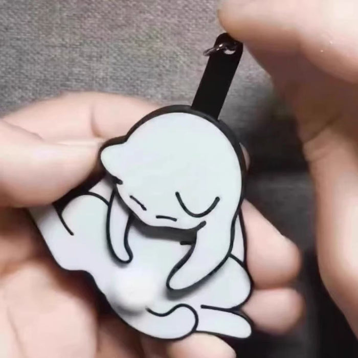 Wholesale Creative and quirky drawstring toy egg cat keychain pendant cute abstract rotatable bag pendant backpack accessories