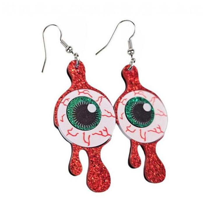 Wholesale Stylish  Acrylic Earrings Blood Drop Eyeball Design For Women Girls Party Gift Boutique Resale