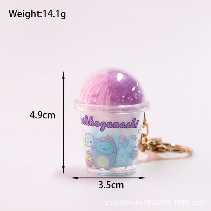 Wholesale Cartoon cotton cup keychain DIY backpack pendant car key pendant ornament