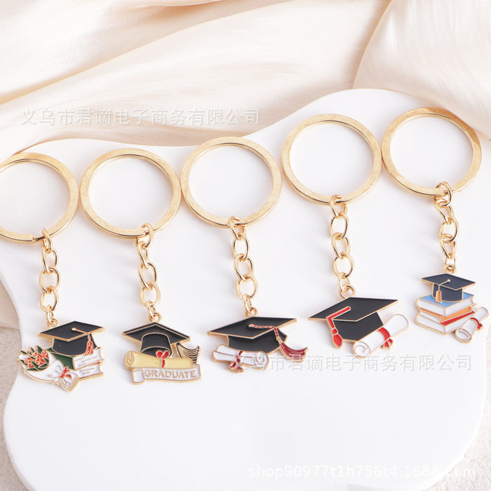 Wholesale new doctoral cap graduation season key chain pendant creative
