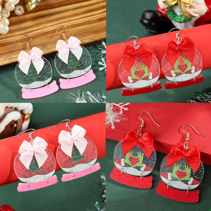Wholesale Christmas sparkling crystal ball acrylic earrings