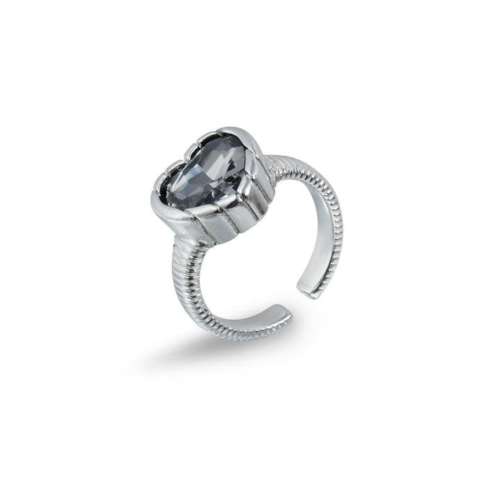 Wholesale Square Black Diamond Adjustable Ring
