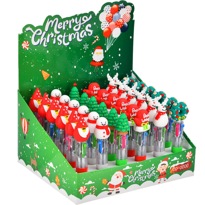 Wholesale 36pcs Cute donut mini four-color ballpoint pen multi-color hand account marking pen student stationery