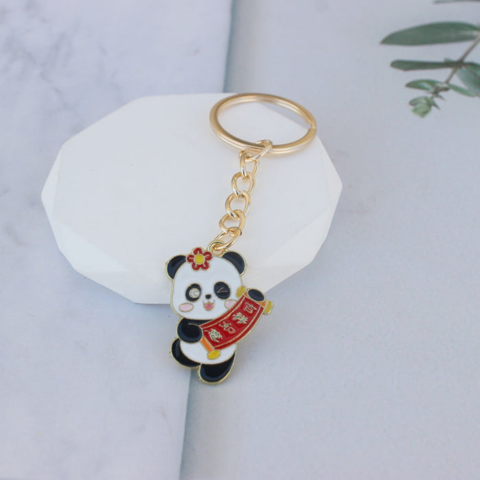 Wholesale Panda keychain  bag pendant  cartoon small gift key chain ornaments