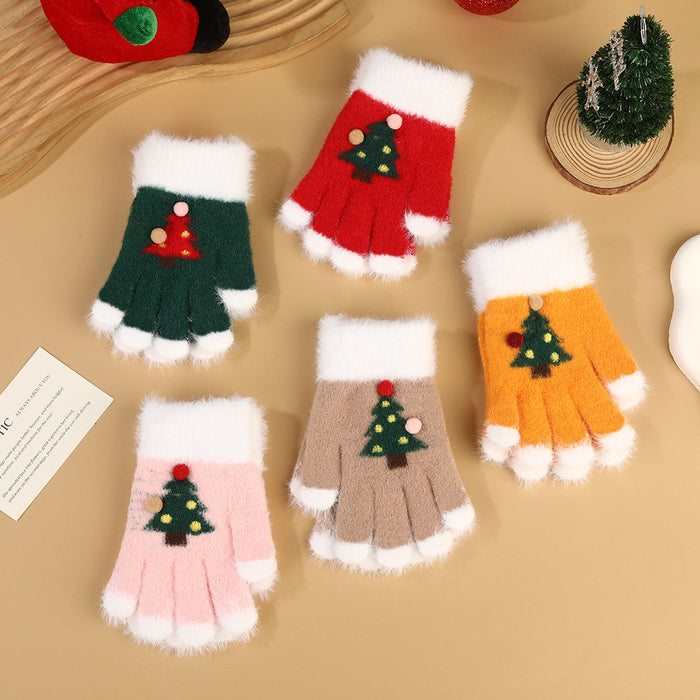 Wholesale Cartoon Christmas Knitted Gloves
