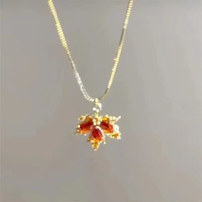 Wholesale   Apple Core Beaded Necklace Female  All-match Clavicle Chain